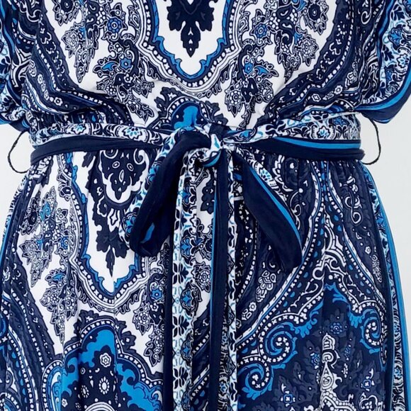 INC International Concepts Women’s Petite Small Blue Multicolor Paisley Dress - Picture 6 of 8